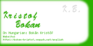 kristof bokan business card