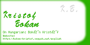 kristof bokan business card